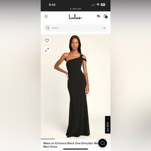 Lulus Make an Entrance Black One-Shoulder Mermaid Maxi Dress